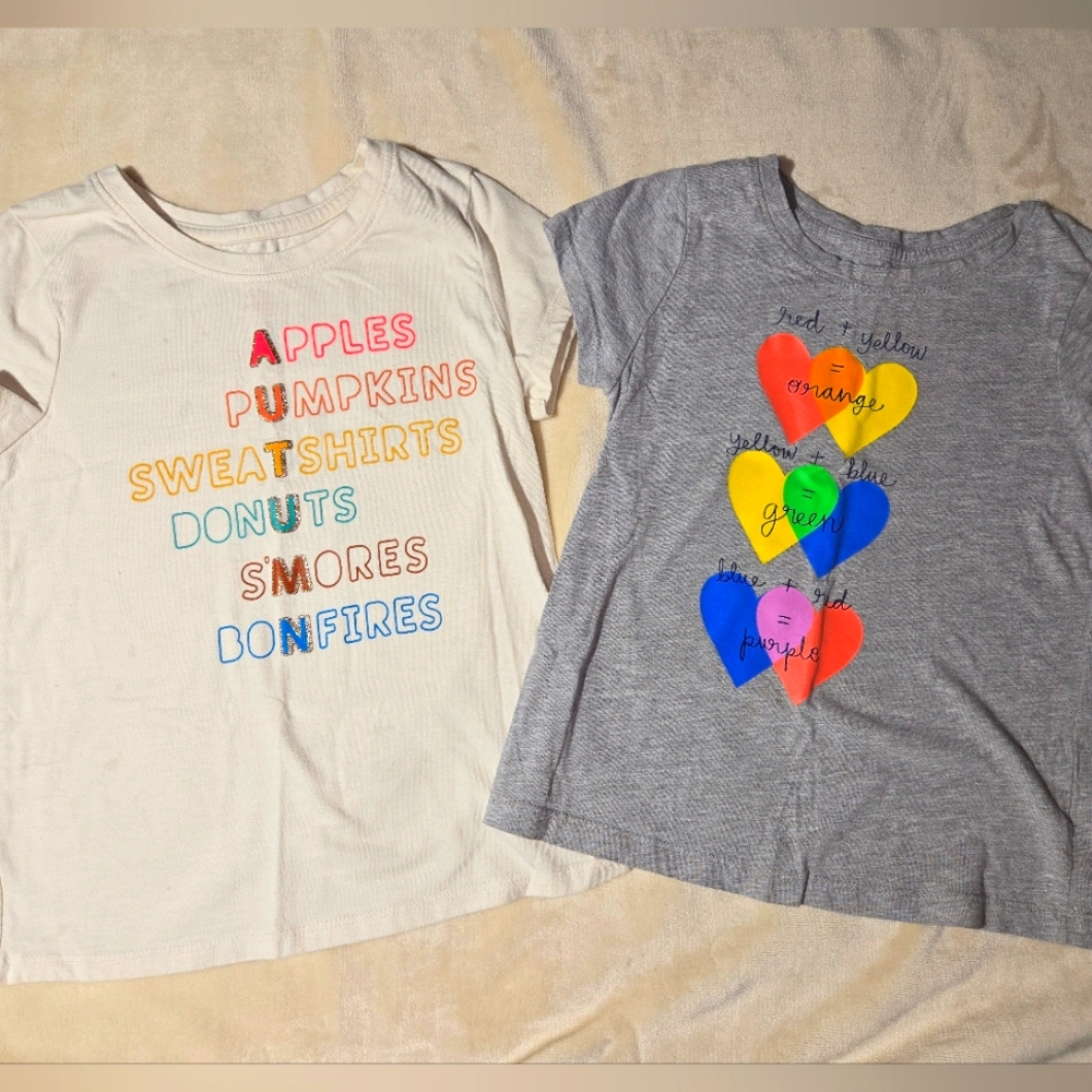 Kids Graphic T-Shirts - White and Gray